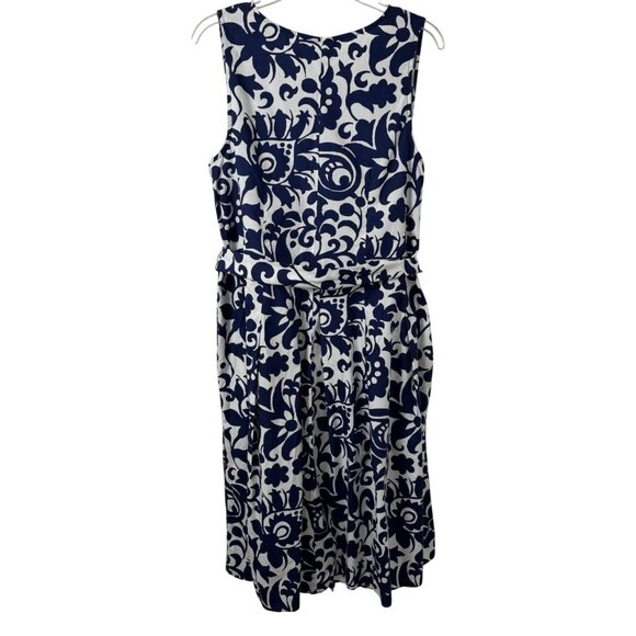 Talbots Blue and White Floral Midi Dress - Picture 6 of 10